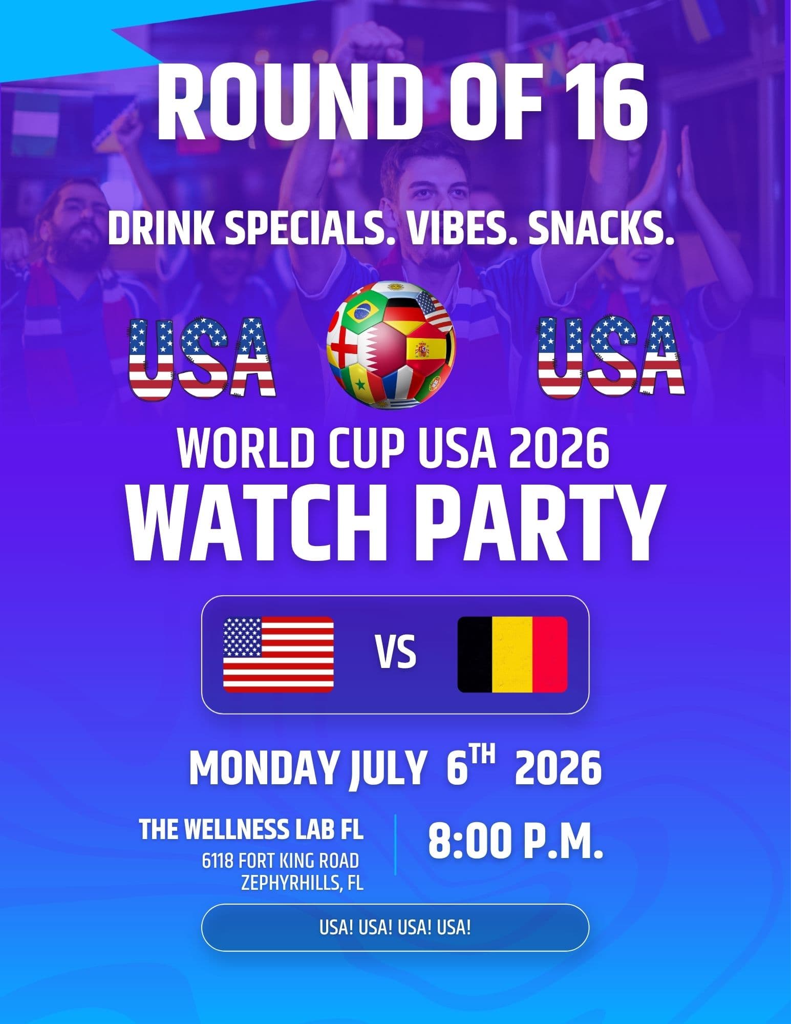 USA vs. Belgium: Round of 16 Watch Party